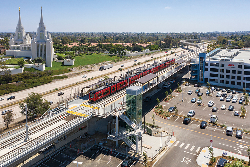 Trolley testing at the Nobel Drive Trolley Station. (Summer 2021)
